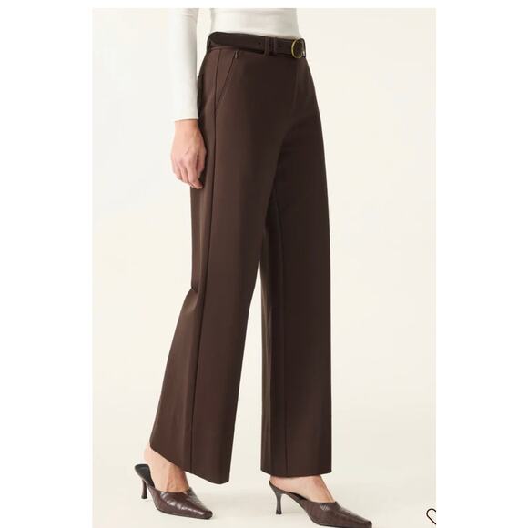 Brand New OGL Women's Size Small Purple Ponte De Roma High Rise Wide Leg Pants